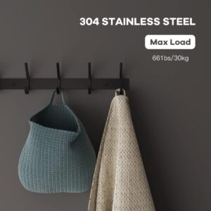 Black stainless steel wall hooks for under stairs cupboard storage